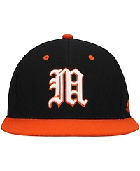 Men's adidas Black and Orange Miami Hurricanes On-Field Baseball Fitted Hat