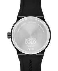 Movado Men's Swiss Fusion Bold Black Silicone Strap Watch 42mm