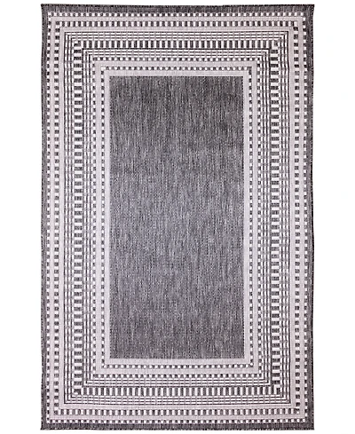 Liora Manne' Malibu Etched Border 4'10" x 7'6" Outdoor Area Rug