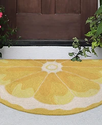 Liora Manne' Frontporch Lemon Slice 2'6" x 4' Half Circle Outdoor Area Rug