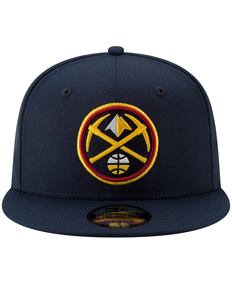 Men's New Era Navy Denver Nuggets official Team Color 9Fifty Adjustable Snapback Hat
