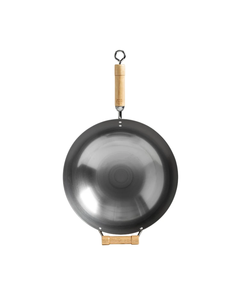 Joyce Chen Classic Series Round Bottom Carbon Steel Wok with Birch Handles, 14"