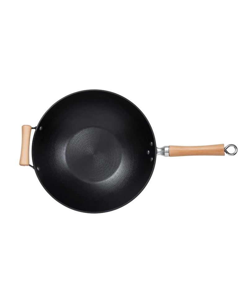 Joyce Chen Professional Series Cast Iron Wok with Maple Handle, 14"