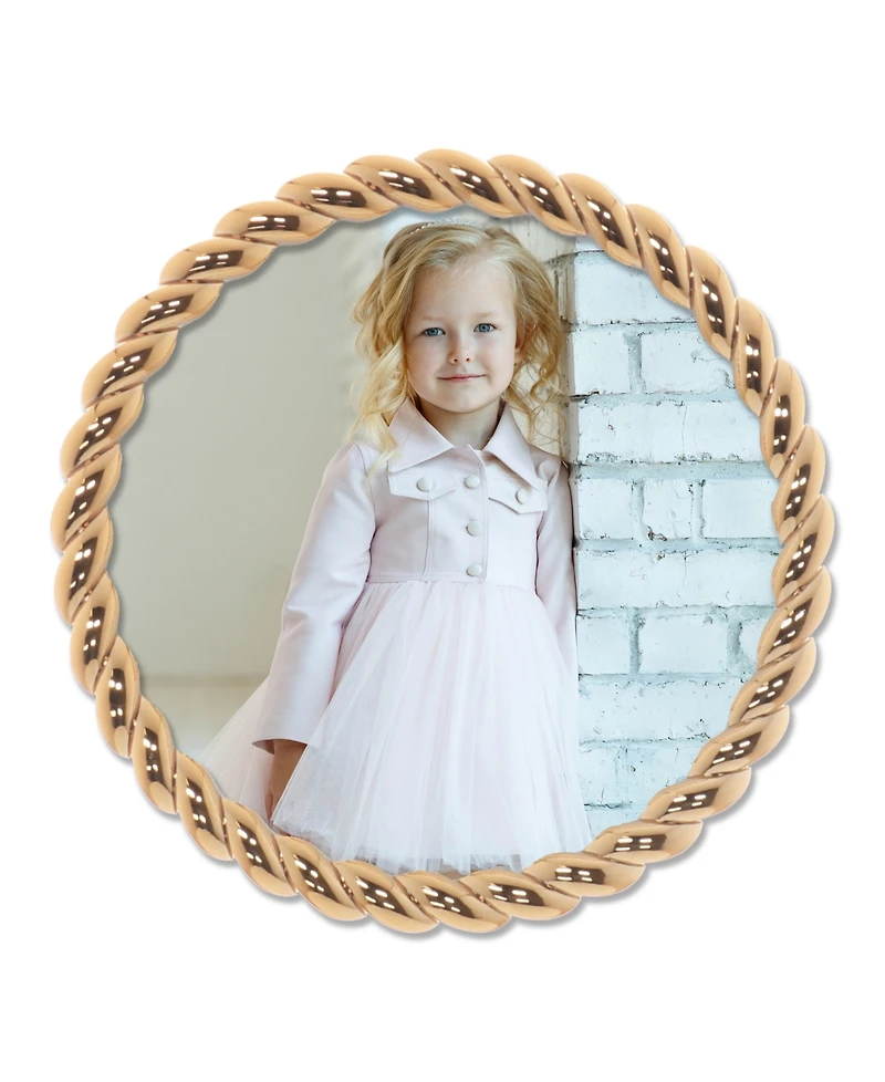 Round Metal Picture Frame With Rope Design