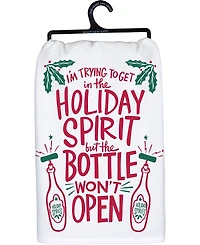 Primitives by Kathy I'm Trying To Get in The Holiday Spirit But The Bottle Won't Open Kitchen Towel
