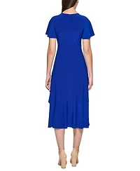 kensie Flutter-Sleeve Midi Dress