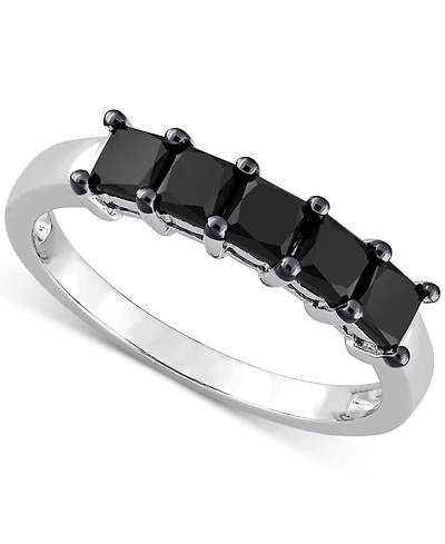Black Diamond Anniversary Ring (1-1/4 ct. t.w.) 10k White Gold