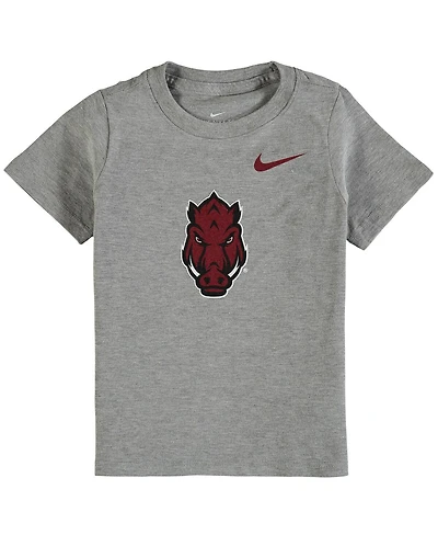 Boys and Girls Toddler Nike Heathered Gray Arkansas Razorbacks Logo T-shirt