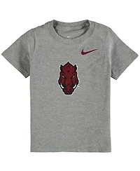 Boys and Girls Toddler Nike Heathered Gray Arkansas Razorbacks Logo T-shirt