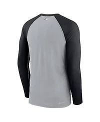 Men's Nike Gray, Black Chicago White Sox Game Authentic Collection Performance Raglan Long Sleeve T-shirt