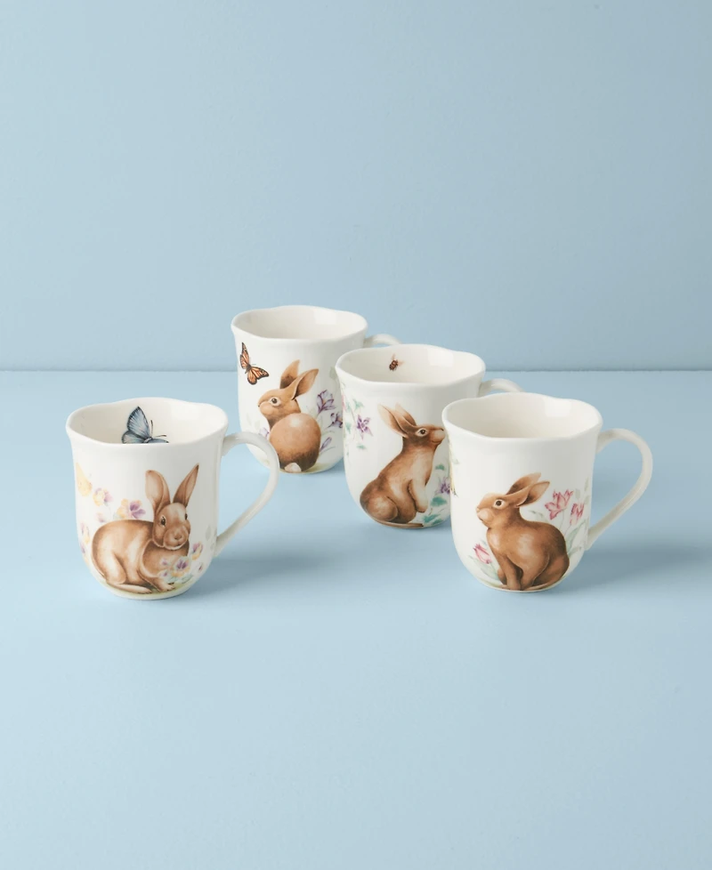 Lenox Butterfly Meadow Bunny Mugs, Set of 4