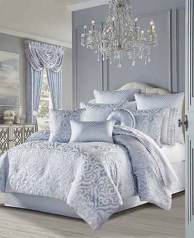 J Queen New York Astoria 4-Pc. Powder Blue Comforter Set