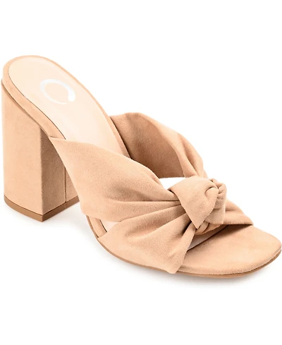 Journee Collection Women's Tabithea Knotted Block Heel Sandals