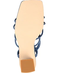 Journee Collection Women's Harpr Strappy Ankle Tie Block Heel Dress Sandals