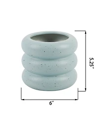 Flora Bunda Ceramic Ribbed Plant Pot, 6"