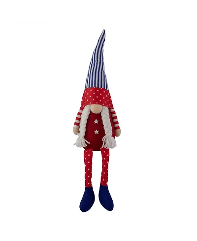 Sitting Patriotic Girl 4th of July Gnome