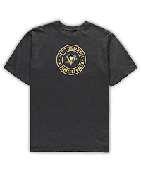 Men's Concepts Sport Black, Heathered Charcoal Pittsburgh Penguins Big and Tall T-shirt Shorts Sleep Set