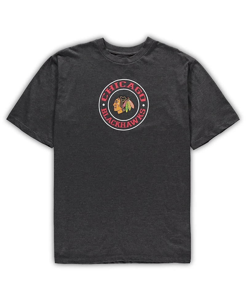 Men's Concepts Sport Red, Heathered Charcoal Chicago Blackhawks Big and Tall T-shirt Shorts Sleep Set