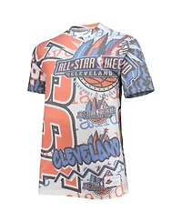 Men's Mitchell & Ness White Nba 1997 All-Star Game Hardwood Classics Big and Tall Jumbotron T-shirt