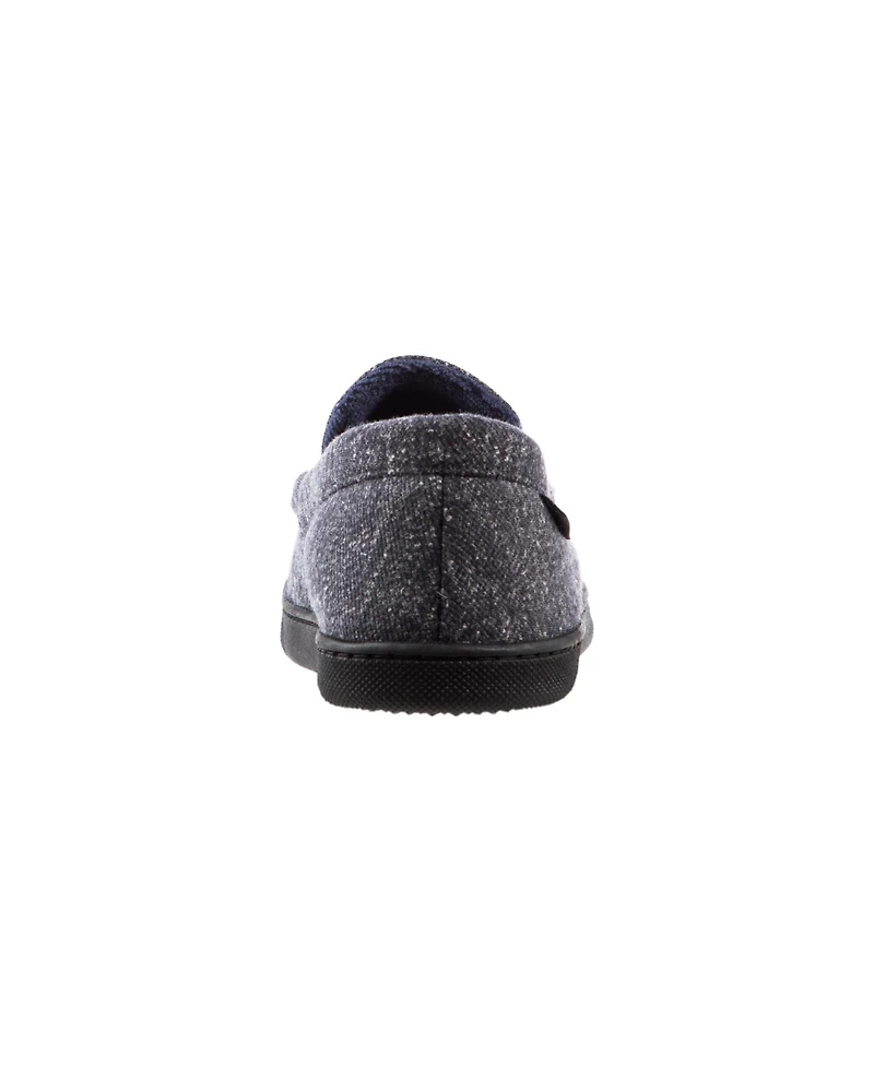Isotoner Men's Preston Heather Knit Moccasin Slippers