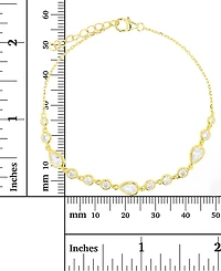 Pear and Round Anklet 14K Gold Plated or Sterling Silver