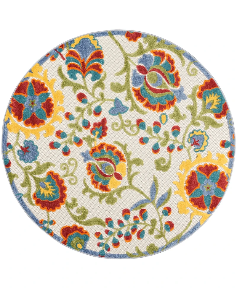 Nourison Home Aloha ALH17 4' x Round Outdoor Area Rug