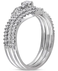 Diamond Cluster 3-Pc. Bridal Set (1/2 ct. t.w.) 14k White Gold