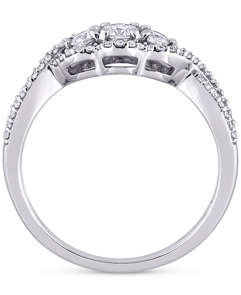 Diamond Three Stone Engagement Ring (1/2 ct. t.w.) 14k White Gold