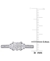 Diamond Princess Quad Cluster Engagement Ring (1/2 ct. t.w.) 14k White Gold