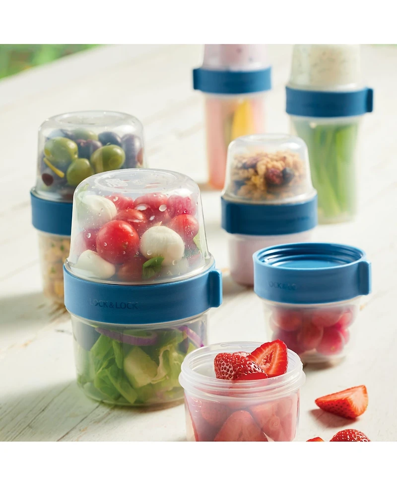Lock n Lock Easy Essentials Twist Two Way Food Storage Container Set, 12-Piece, Clear