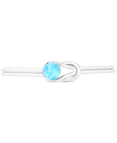 Larimar Knot Cuff Bangle Bracelet (2 ct. t.w.) in Sterling Silver