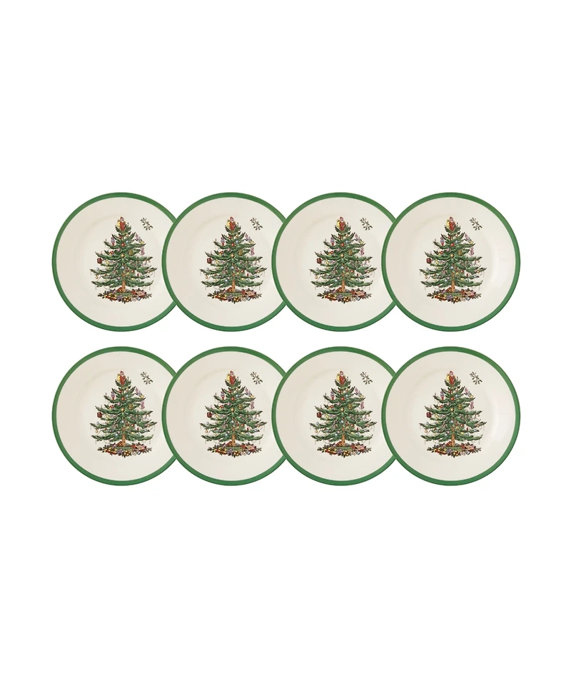 Spode Christmas Tree Salad Plates, Set of 8