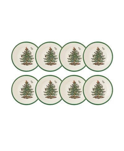 Spode Christmas Tree Salad Plates, Set of 8