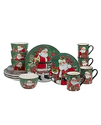 Certified International Christmas Lodge Santa 16 Pc. Dinnerware Set, Service for 4