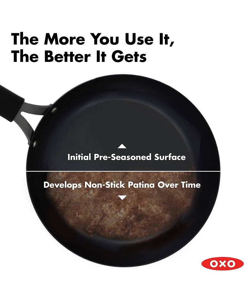 Oxo Obsidian Carbon Steel 12" Wok