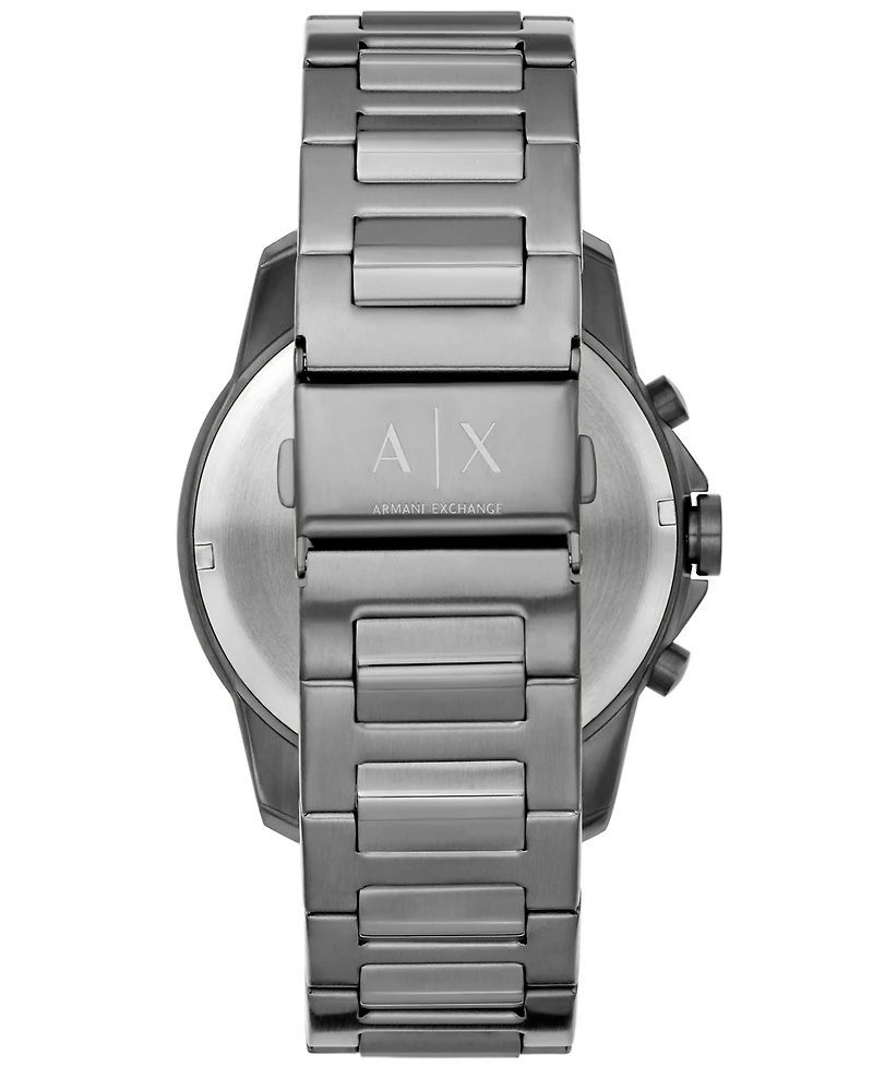 A|X Armani Exchange Men's Chronograph Gunmetal Stainless Steel Bracelet Watch, 44mm