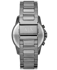 A|X Armani Exchange Men's Chronograph Gunmetal Stainless Steel Bracelet Watch, 44mm