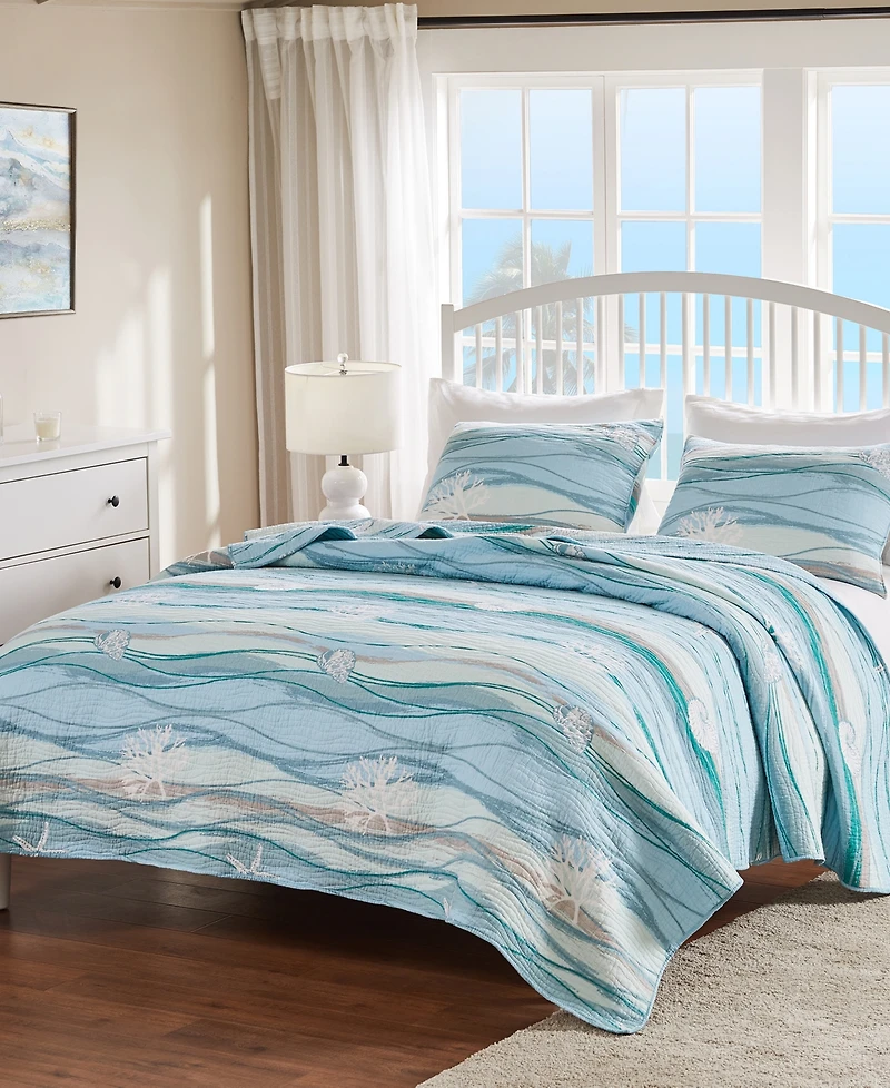 Greenland Home Fashions Maui 3-Pc. Quilt Set, Full/Queen