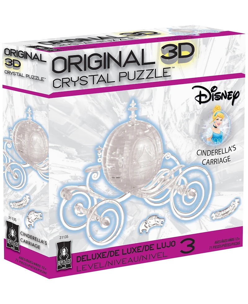 Bepuzzled 3D Disney Cinderella's Carriage Crystal Puzzle Set, 71 Piece