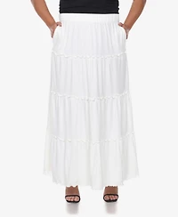 White Mark Plus Tiered Maxi Skirt