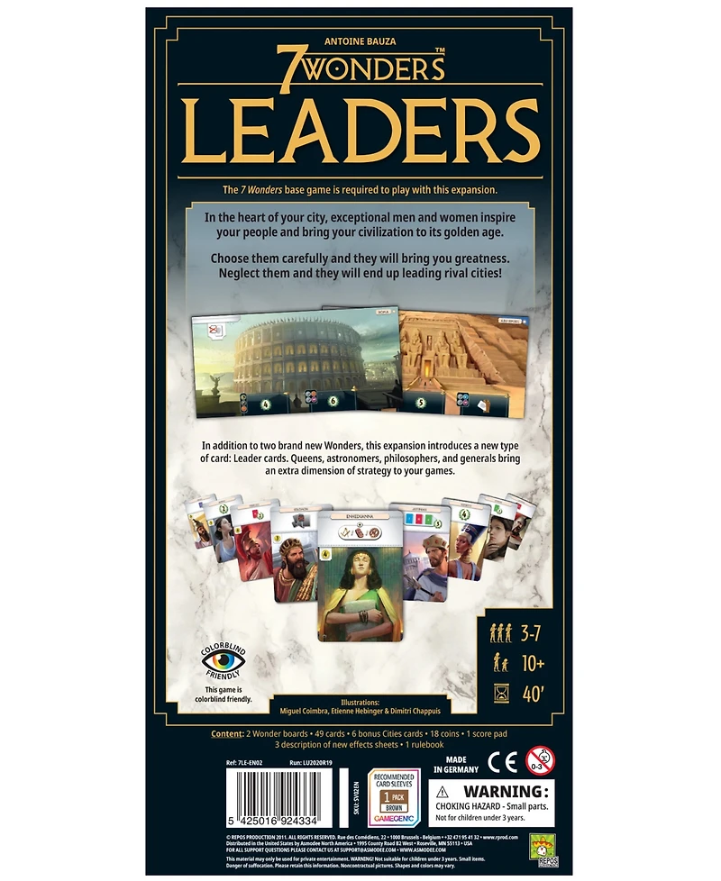 Repos Production 7 Wonders Leaders Expansion New Edition Set, 80 Piece