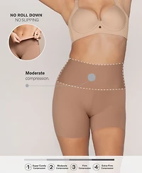 Leonisa Women's Stay-In-Place Seamless Slip Shorts