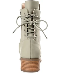 Journee Collection Women's Vannder Stacked Heel Ankle Tie Booties