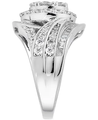 Diamond Round & Baguette Swirl Ring (2-1/2 ct. t.w.) in 14k White Gold