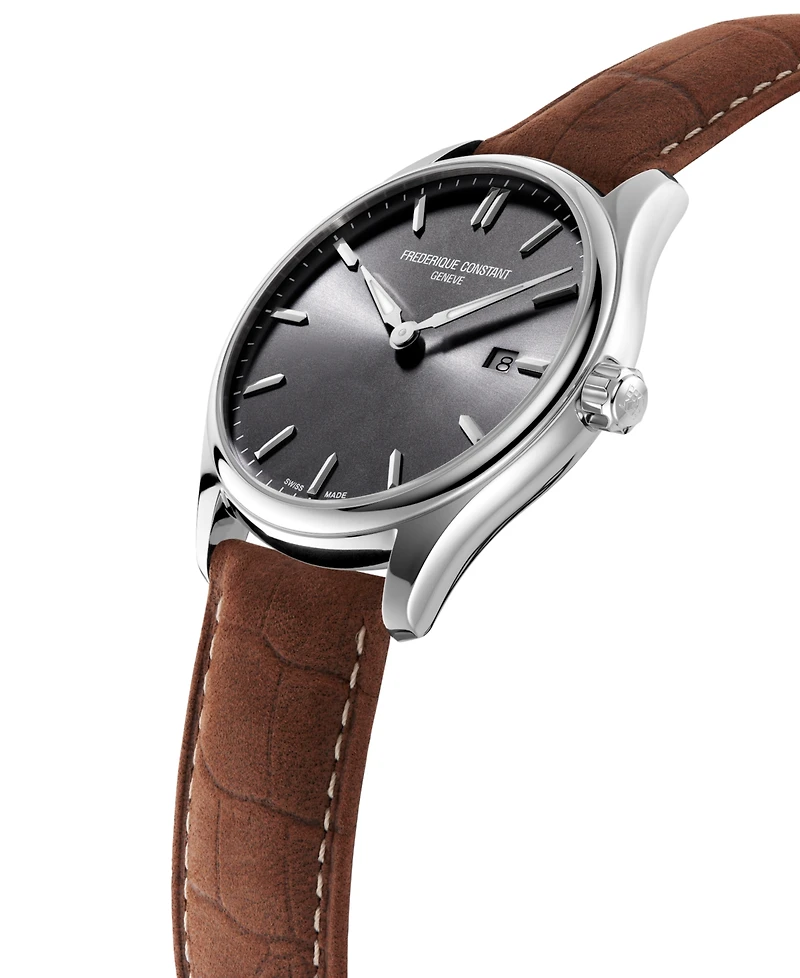Frederique Constant Men's Swiss Classics Brown Leather Strap Watch 40mm