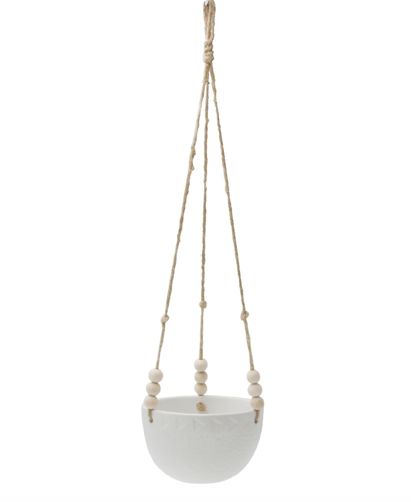Flora Bunda Caveman Ceramic Hanging Planter, 5.38"