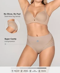Leonisa Women's Lace Stripe Undetectable Classic Shaper Panty