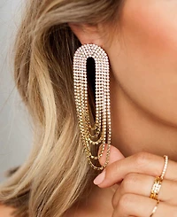 Ettika Crystal Drape Fringe Women's Earrings