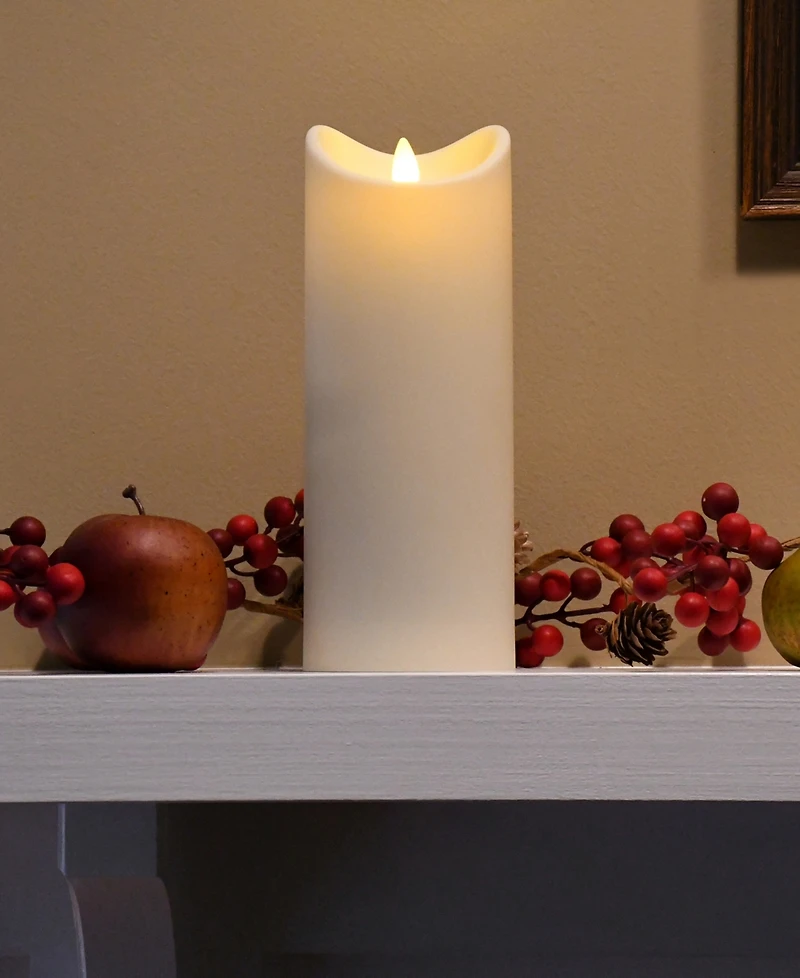 Battery Operated 12" Pillar Candle with Moving Flame