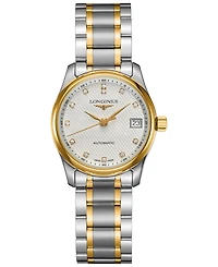 Longines Women's Swiss Automatic Master Diamond Accent 18k Gold & Stainless Steel Bracelet Watch 29mm